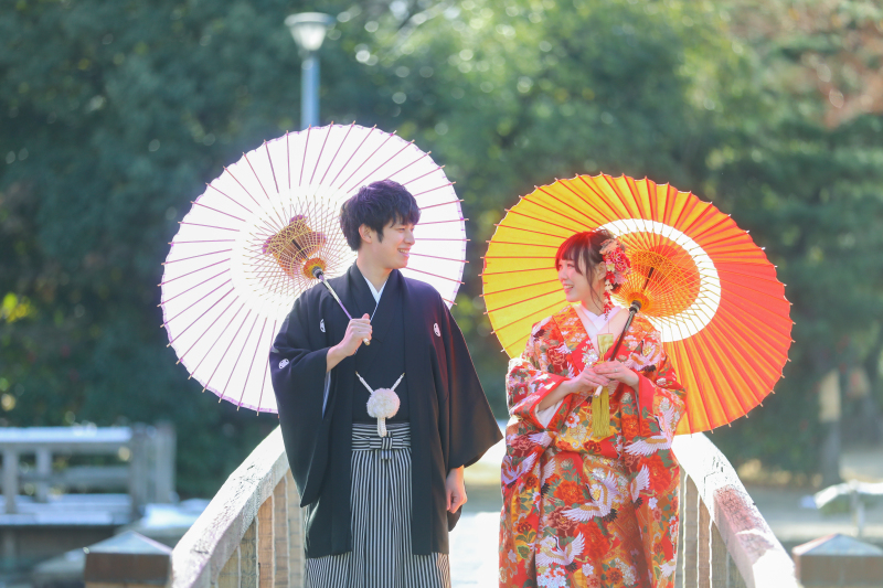 番傘を使用して