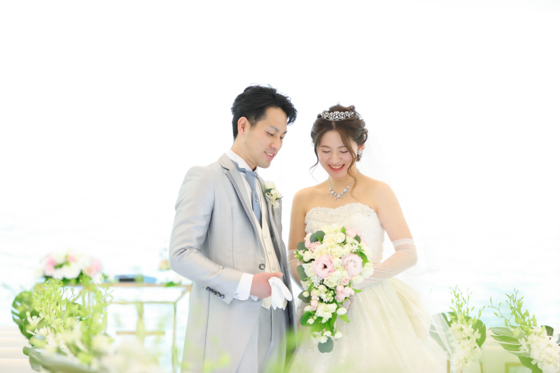 結婚式場で撮影