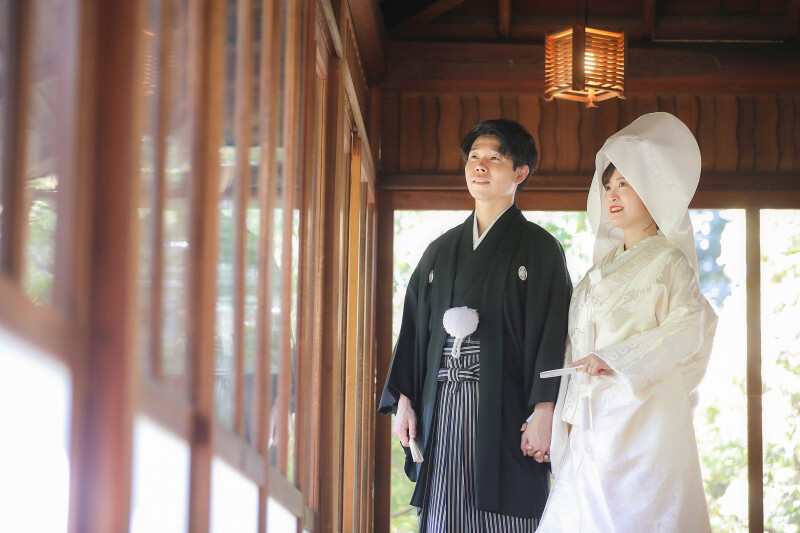 お茶室の廊下で