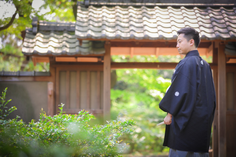 新郎様の紋付袴撮影
