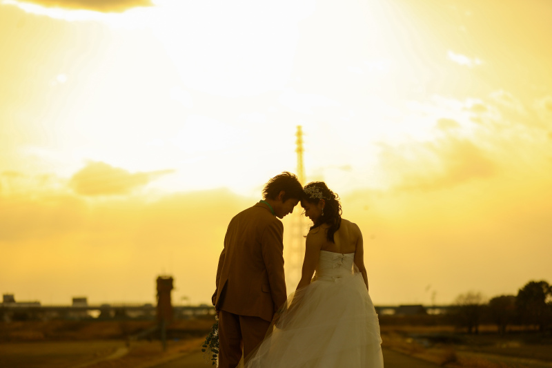 夕暮れ時のロケーション撮影