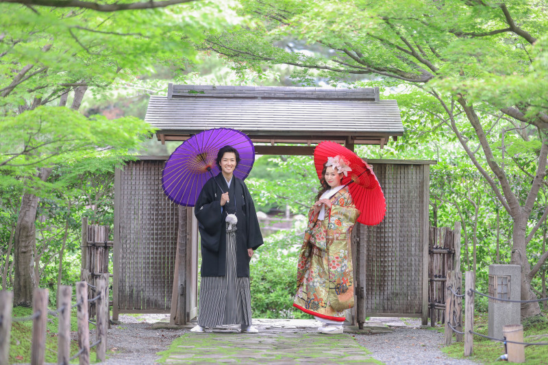 和傘を使用して