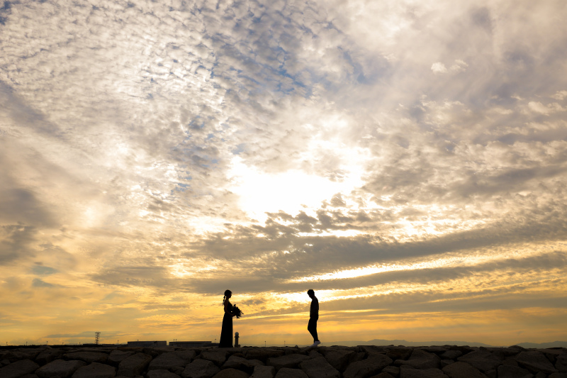 夕暮れ時のシルエット