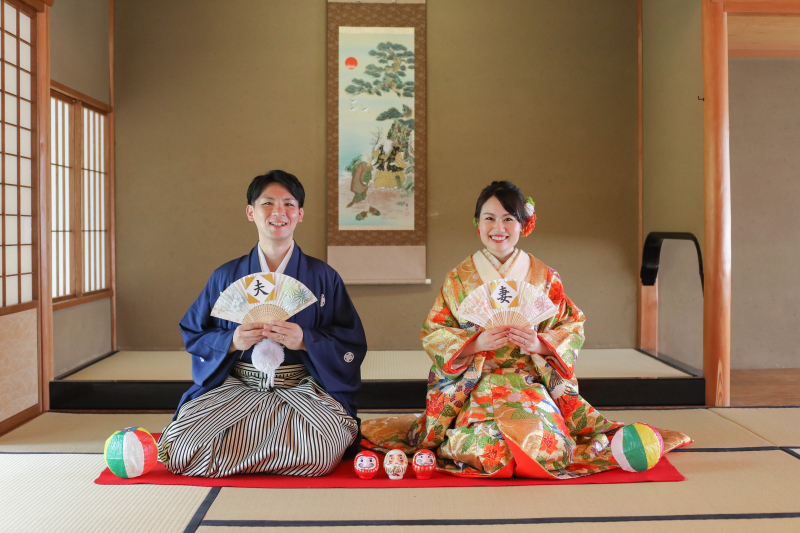 お持ち込みの和装グッズを使用して