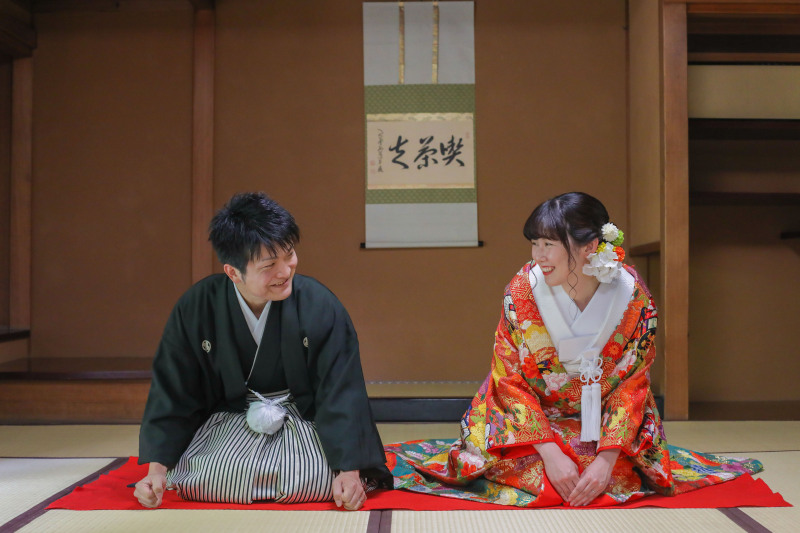 お二人からのリクエストショットお辞儀写真