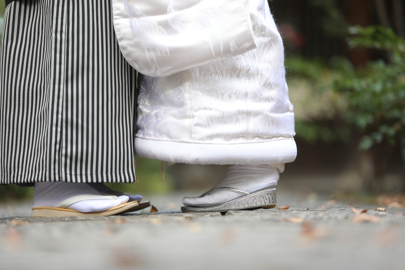 白無垢での足元撮影