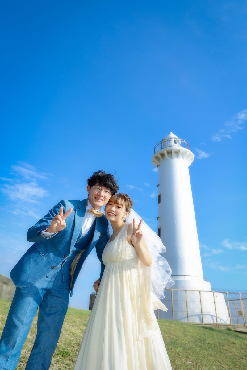 野間灯台で洋装ロケーション撮影スタート