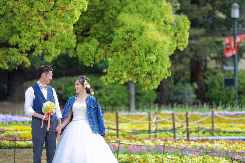 お花畑でのロケーション撮影