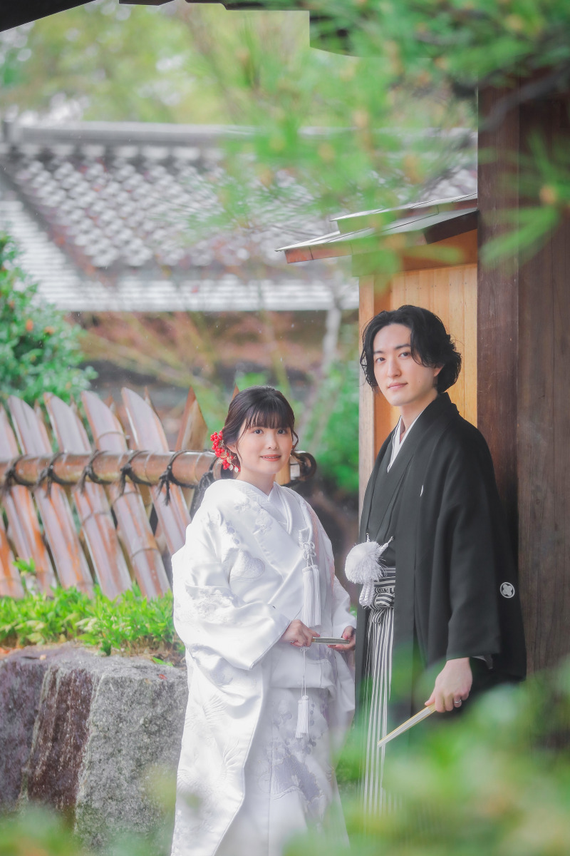 中村公園で和装ロケーション雨のメリットを活かして