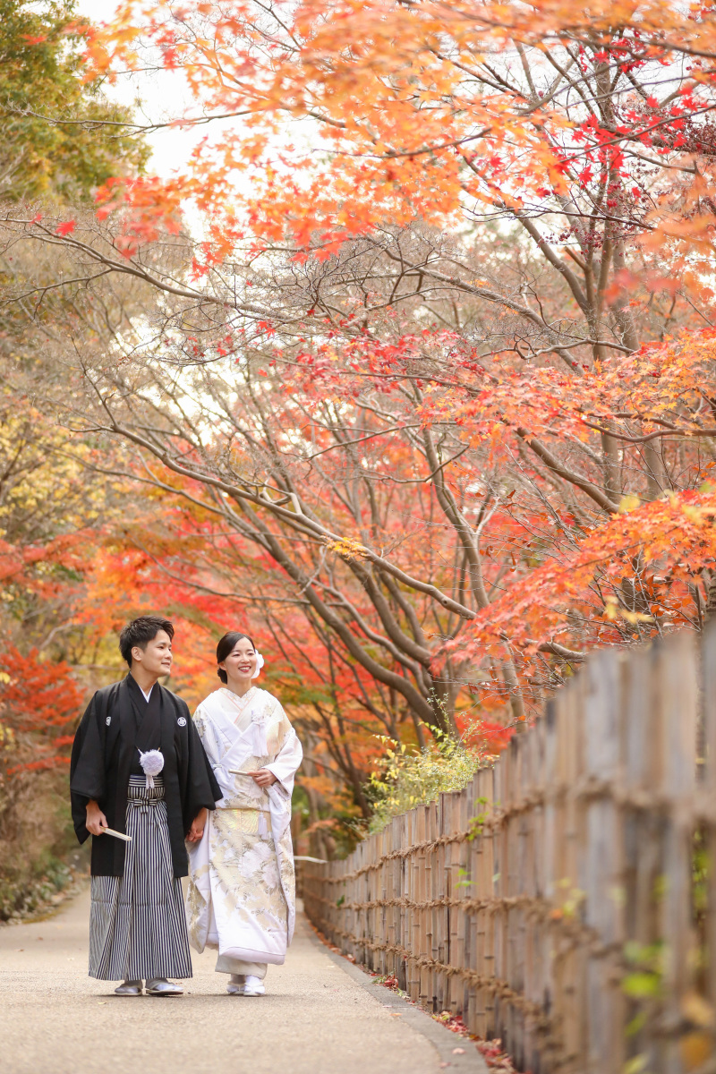秋を感じながらのエスコート撮影