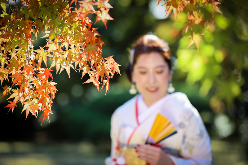 紅葉と新婦様