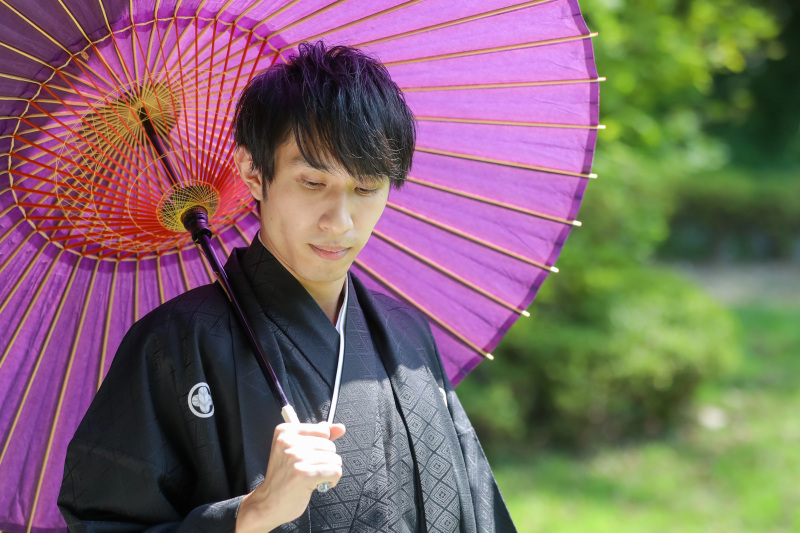 凛々しく男らしく新郎様のソロショット撮影