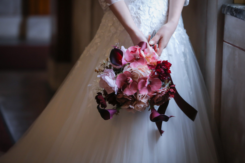 持ち込みブーケを主役にした寄り構図のアイテム撮影