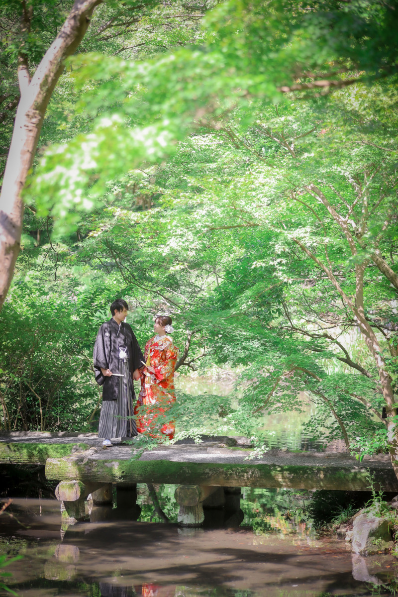 色打掛で新緑ロケーション撮影スタート