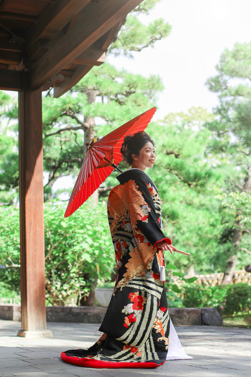 色打ち掛けの後姿撮影！