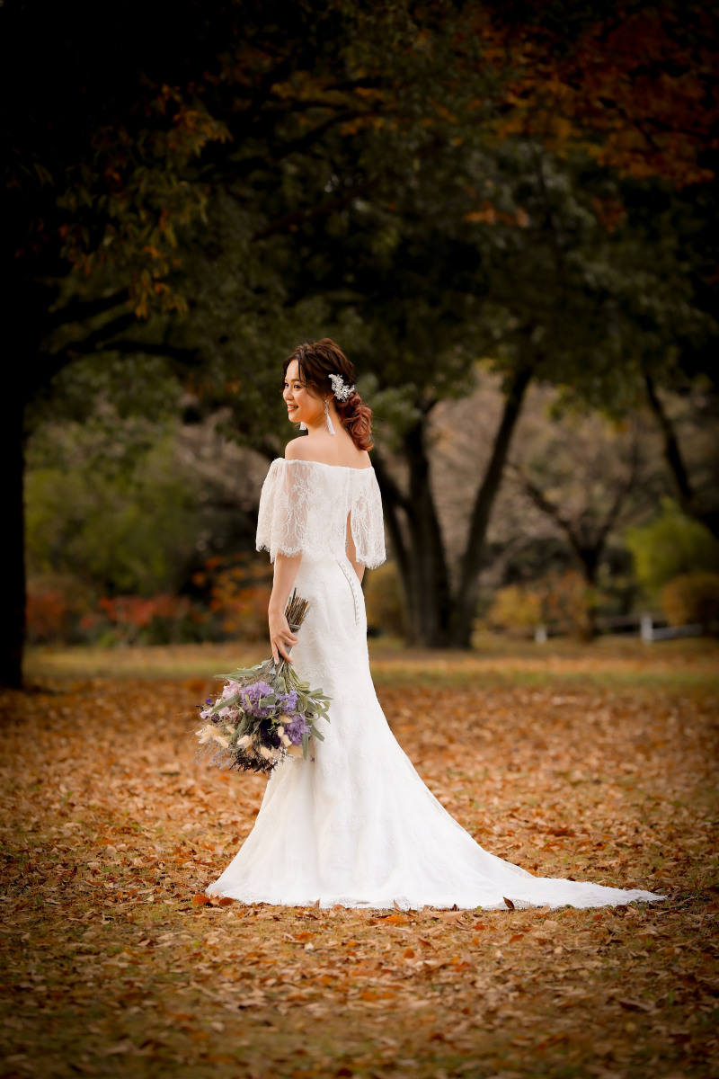 新婦様バックスタイルでソロショット撮影