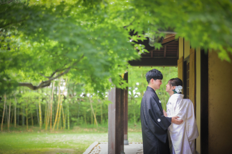雨上がりの和装ウエディングフォト