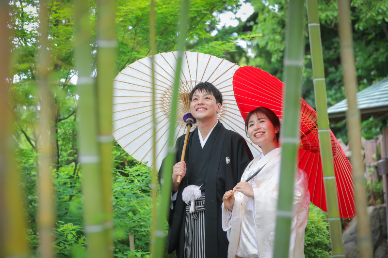 紋付袴＆白無垢の前撮りフォト【中村公園桐蔭茶席ロケーション】カメラマン2名プラン