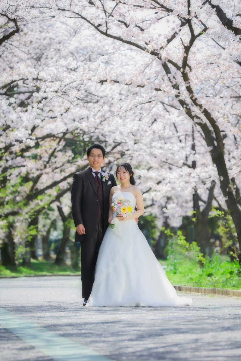 春の桜ロケーションフォト全身撮影でスタート