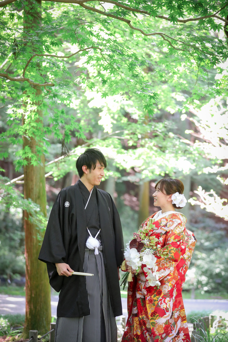 お持ち込みブーケを使用して見つめ合い