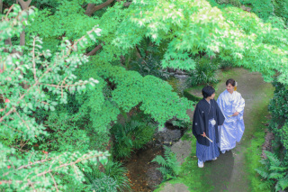 和装でロケーション撮影