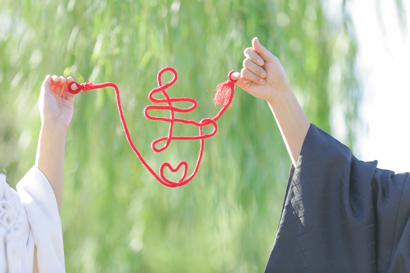 寿の赤い糸でお手元撮影！