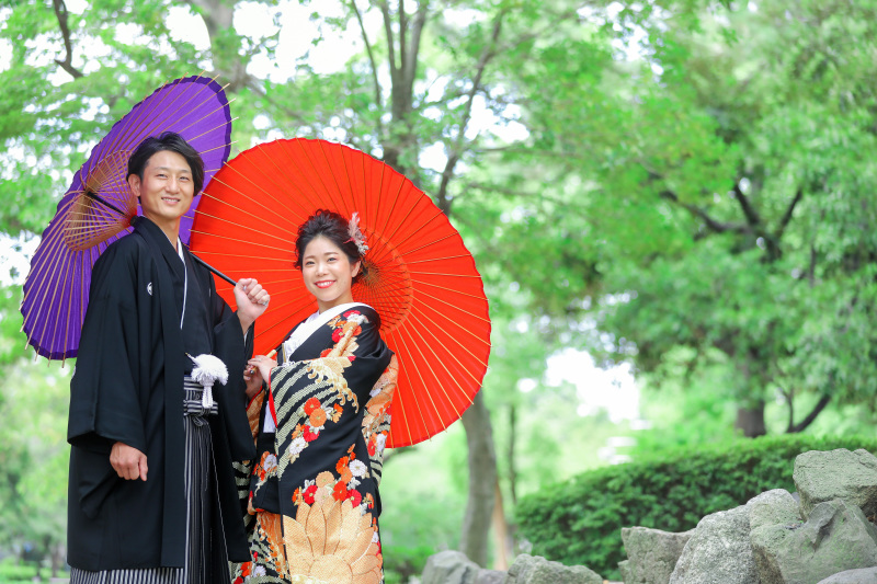 番傘でお二人の和装姿を魅力的に！