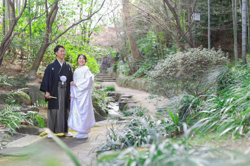 和装にぴったりの庭園ロケ撮影！