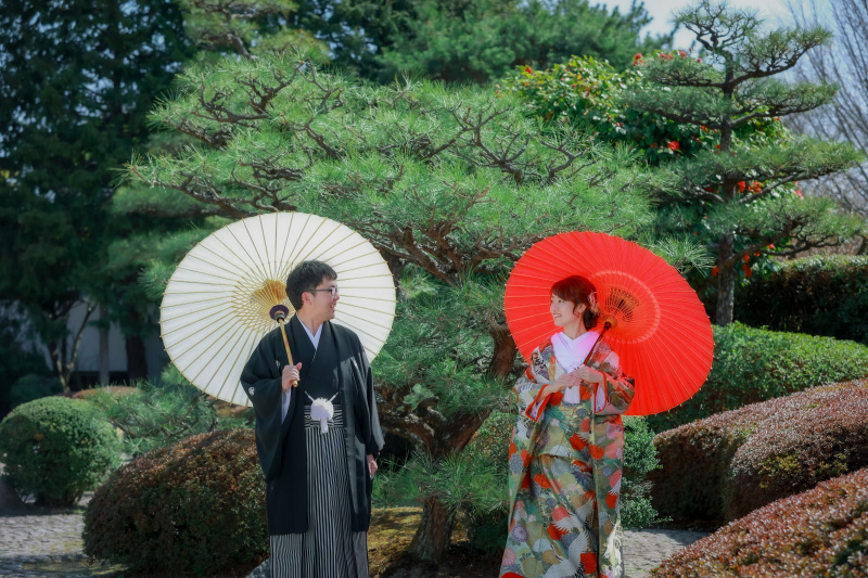 『カメラマン2名撮影』庭園ロケーションプラン（和装1点）／全データ美肌＆ボディレタッチ付【11月成約¥20,000割引適用】中