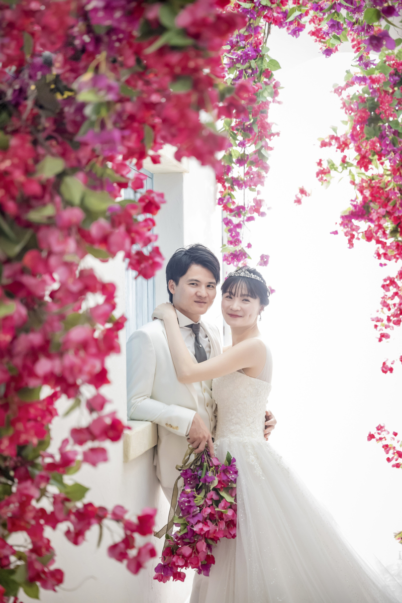 【笑顔も満開に♪】柔らかな日差しとブーゲンビリア