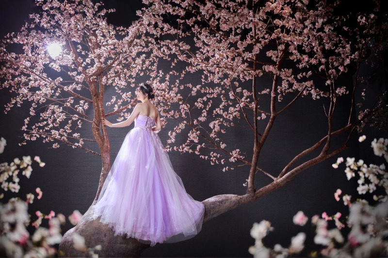 お花に包まれた♡ラベンダードレスのソロウェディング撮影レポート