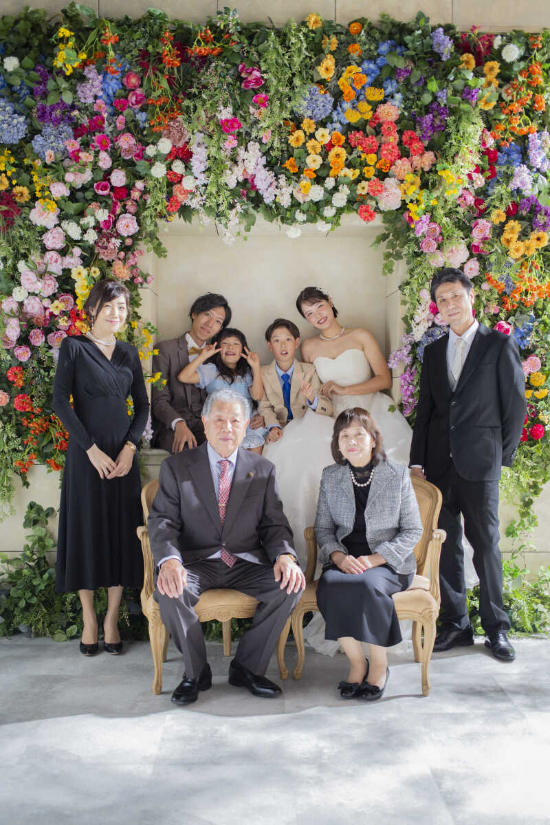 【フラワーウォール】メモリアルファミリーショット