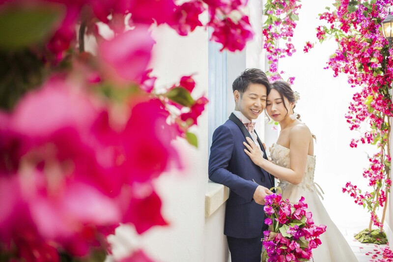 ブーゲンビリアストリートの街並みで・・