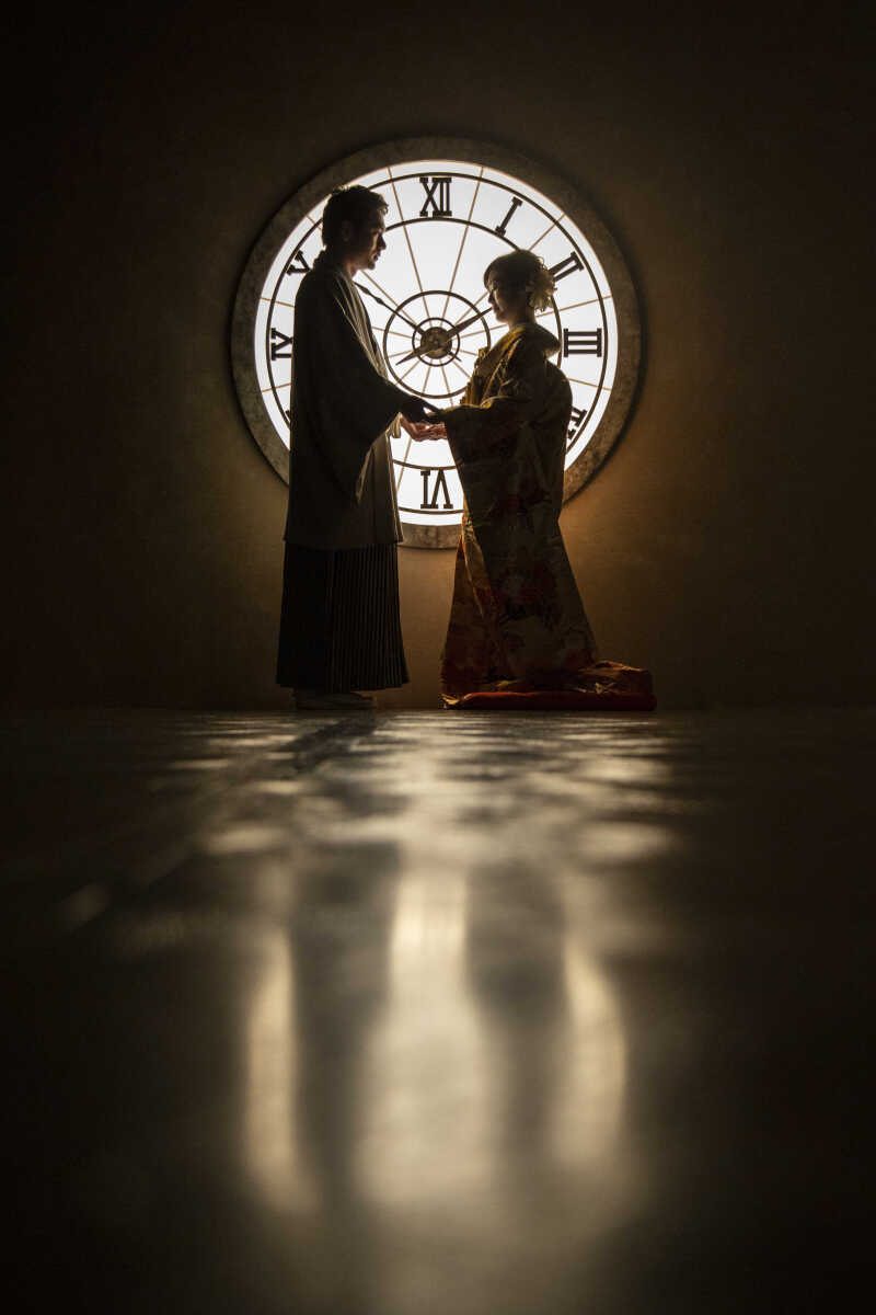 【クロック】和装×コントラストショット