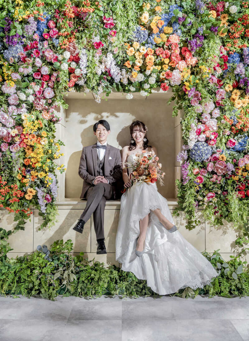 【フラワーウォール】特別ブーケ×足組みショット!