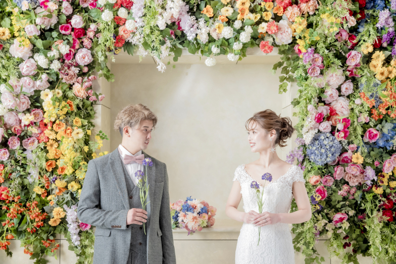 【フラワーウォール】見つめ合いショット