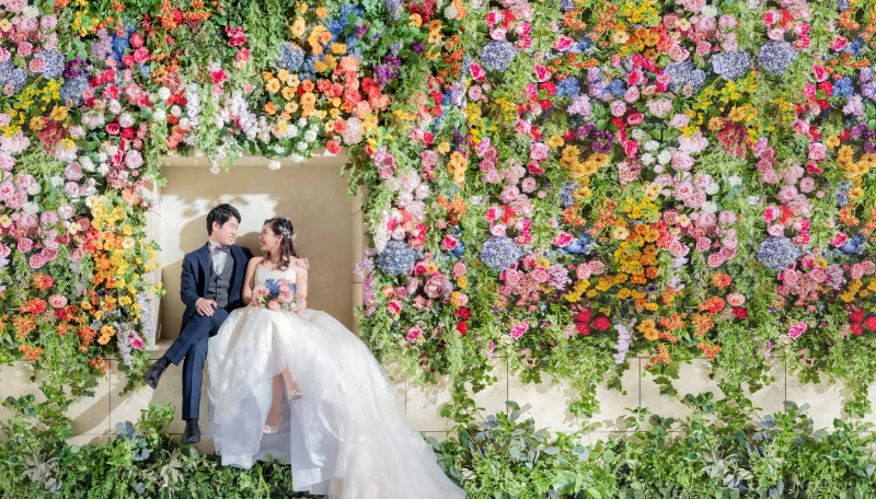 【フラワーウォール】見つめ合いショット