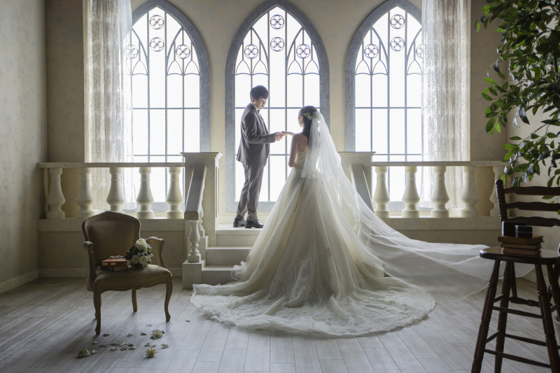 スタジオ3シーン:メモリアルリングを添えてフォトウェディング♡