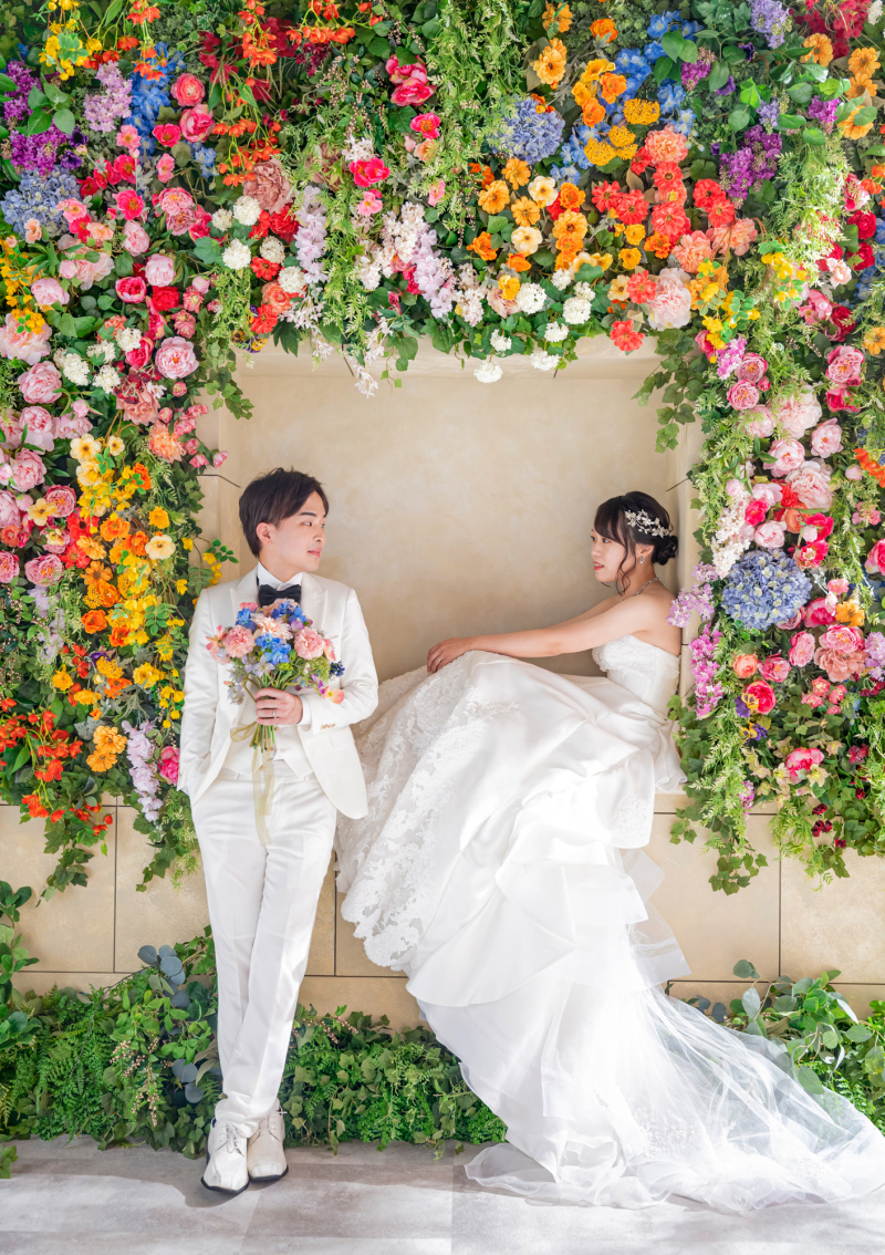 【フラワーウォール】見つめ合いショット