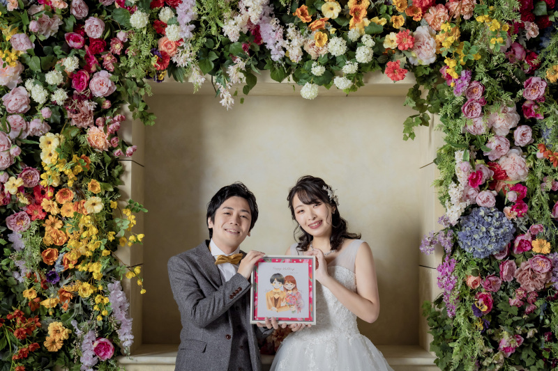 似顔絵と一緒に