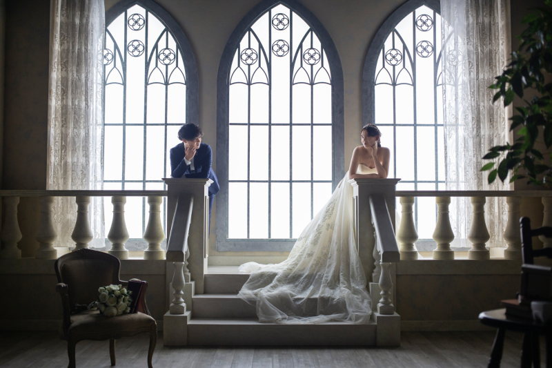 【チャペル】見つめ合いショット