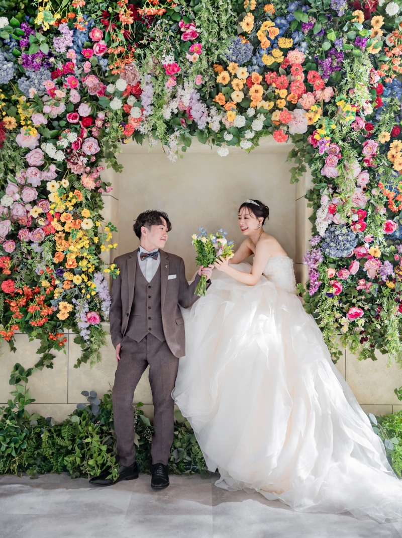 お持ち込みブーケでご新婦様にプレゼント