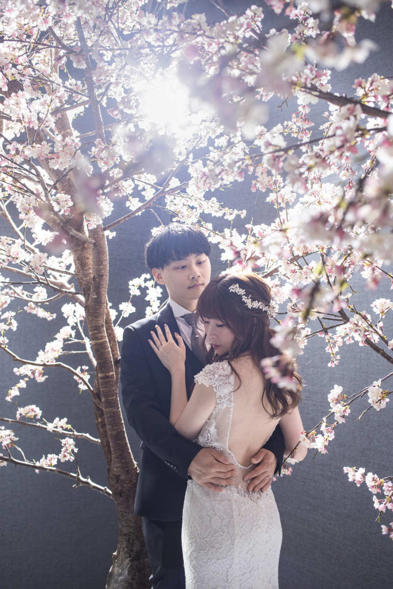 満開の桜でハグショット♡