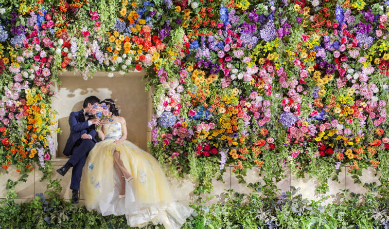 ラストはカラフルフラワーに包まれて