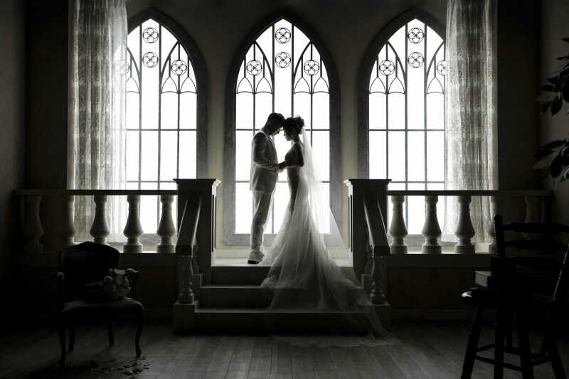 幻想的な愛のシルエット