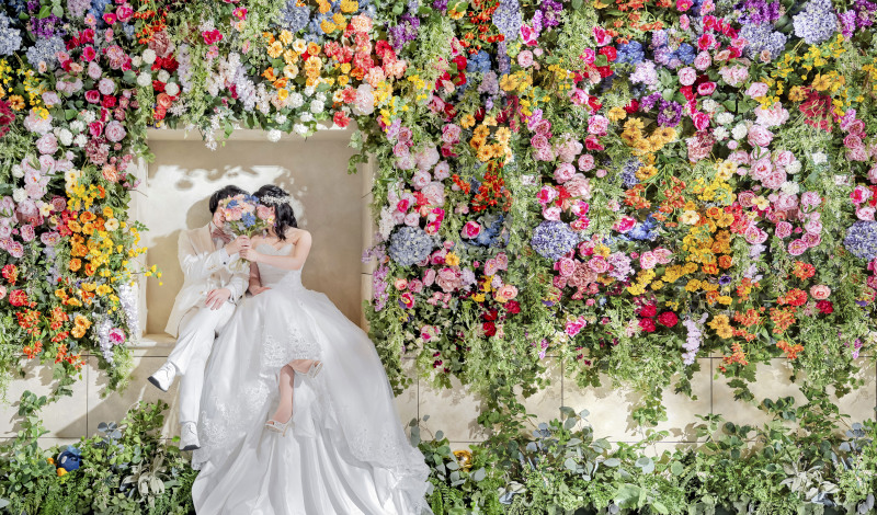 ブランズ代名詞ショット『ブーケ顔隠しポーズ♪』