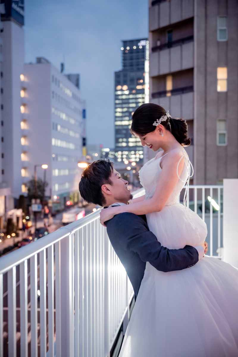 ルーフトップテラスで抱っこショット♪