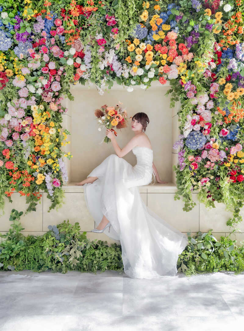 【フラワーウォール】ご新婦様ソロショット
