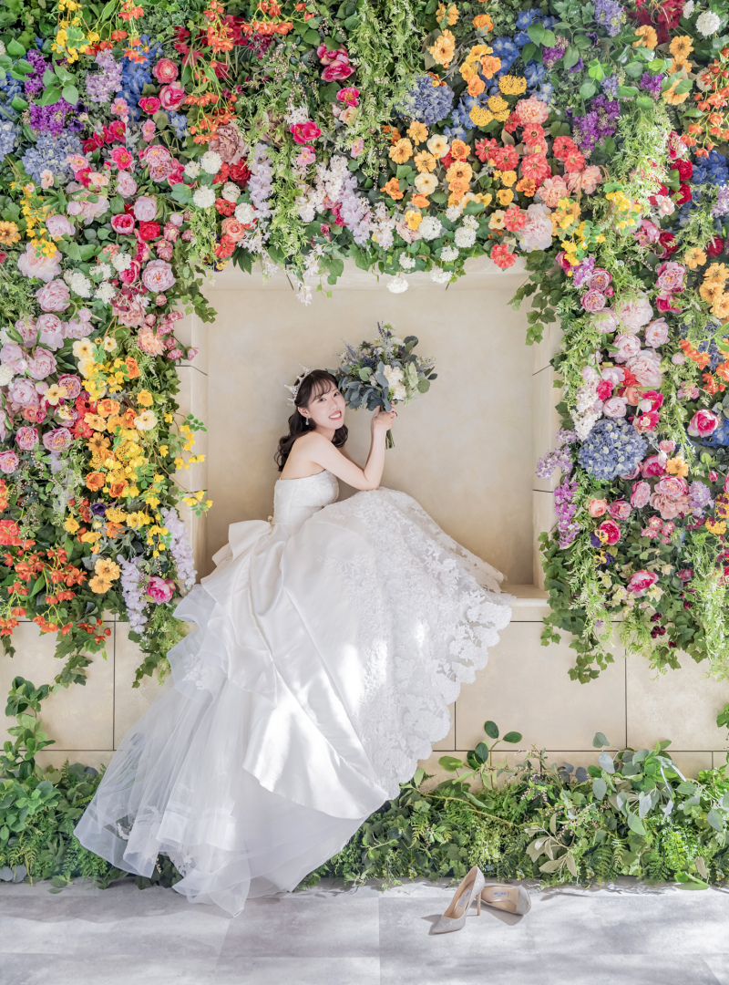 【フラワーウォール】ご新婦様ソロショット