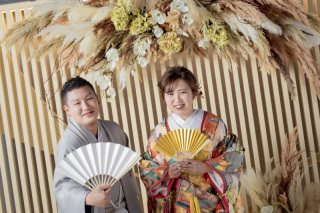 仲良しの新郎新婦様